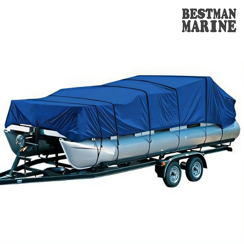 Deluxe Pontoon Boat Covers Solution Dyed Polyester 17 Foot - 28 Foot